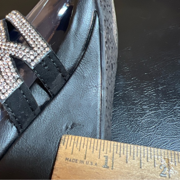 Patrizia Spring Step Wedge Heels Silver Sparkling Rhinestones Women's 9.5-10/40 - Picture 13 of 13